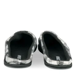 Chaussons NOIR Homme Motif Carreaux A Enfiler