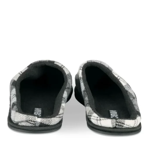 Chaussons NOIR Homme Motif Carreaux A Enfiler