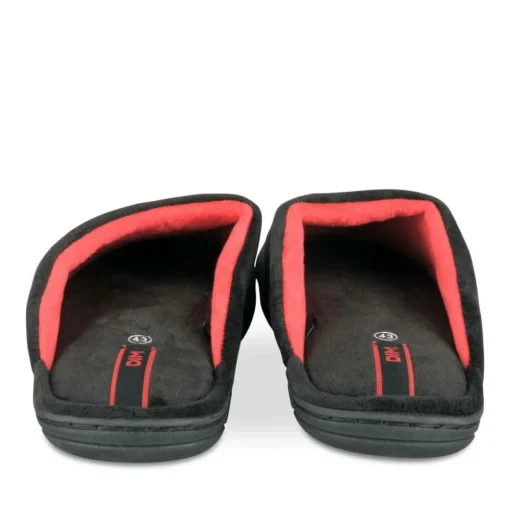 Chaussons NOIR Homme Motif Uni A Enfiler
