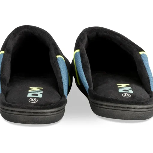Chaussons NOIR Homme Motif Uni A Enfiler