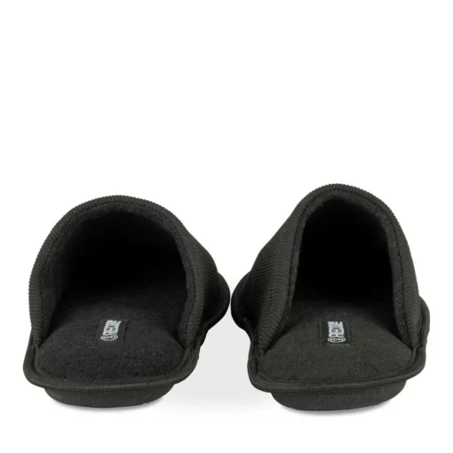 Chaussons NOIR Homme Motif Uni A Enfiler