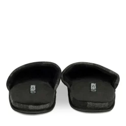 Chaussons NOIR Homme Motif Uni A Enfiler