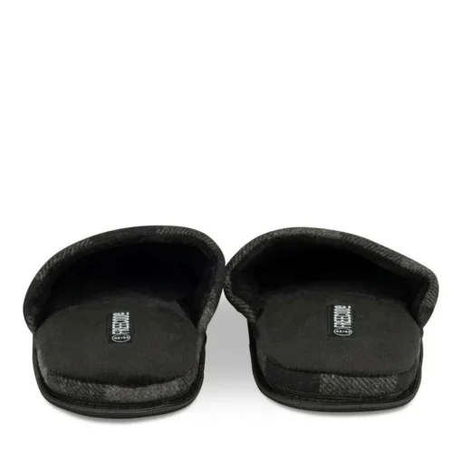 Chaussons NOIR Homme Motif Uni A Enfiler