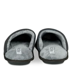 Chaussons NOIR Homme Motif Uni A Enfiler