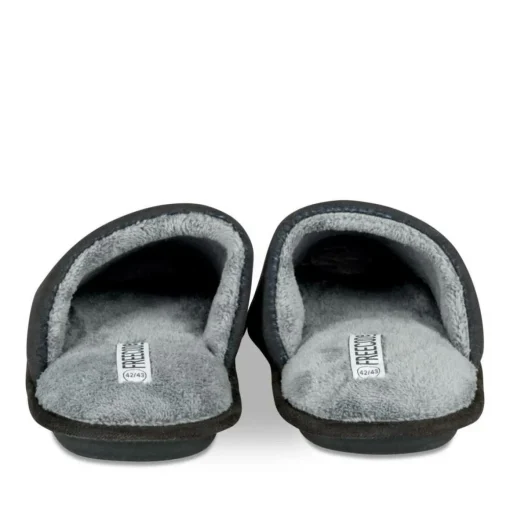 Chaussons NOIR Homme Motif Uni A Enfiler
