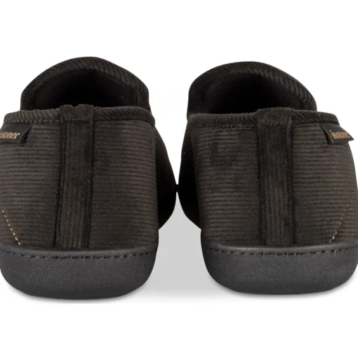 Chaussons NOIR Homme Motif Uni A Enfiler