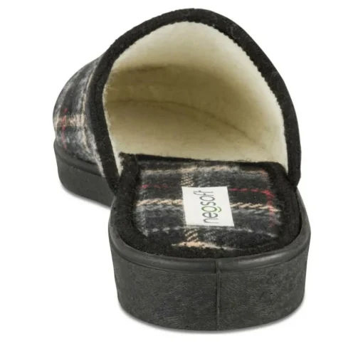 Chaussons NOIR Homme Motif Uni A Enfiler