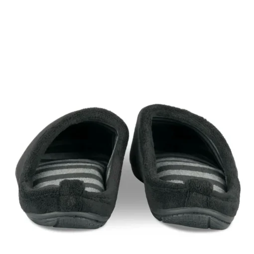 Chaussons NOIR Homme Motif Uni A Enfiler
