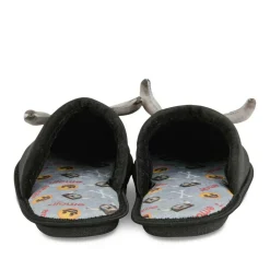 Chaussons NOIR Homme Motif Uni A Enfiler