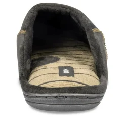 Chaussons NOIR Homme Motif Uni A Enfiler