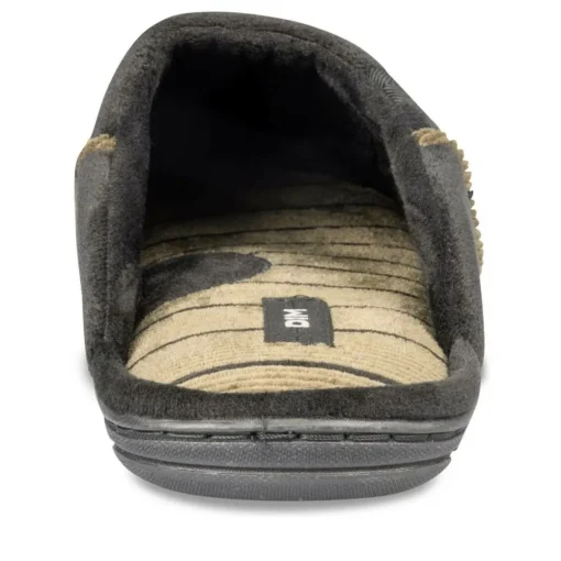 Chaussons NOIR Homme Motif Uni A Enfiler