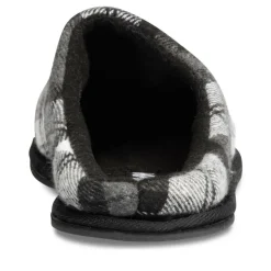 Chaussons NOIR Homme Motif Carreaux A Enfiler
