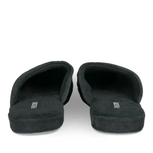 Chaussons NOIR Homme Motif Uni A Enfiler