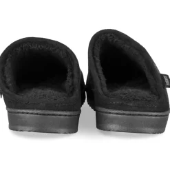 Chaussons NOIR Homme Motif Uni A Enfiler