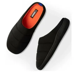 Chaussons NOIR Homme Motif Uni A Enfiler