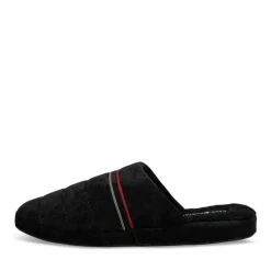 Chaussons NOIR Homme Motif Uni A Enfiler