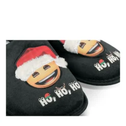 Chaussons NOIR Homme Motif Uni A Enfiler