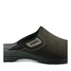 Chaussons NOIR Homme Motif Uni A Enfiler