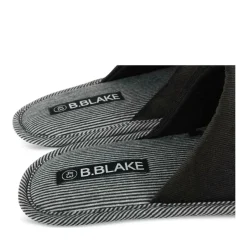 Chaussons NOIR Homme Motif Uni A Enfiler