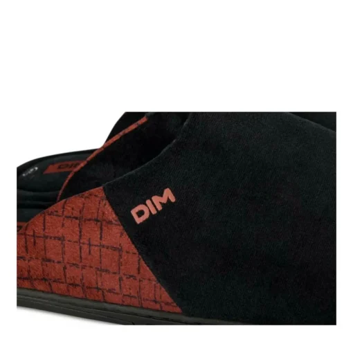 Chaussons NOIR Homme Motif Uni A Enfiler
