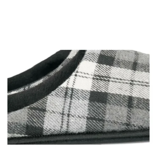 Chaussons NOIR Homme Motif Carreaux A Enfiler