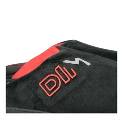 Chaussons NOIR Homme Motif Uni A Enfiler