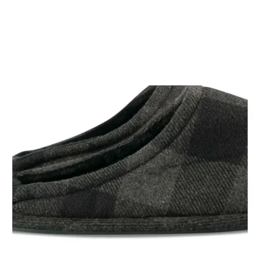 Chaussons NOIR Homme Motif Carreaux A Enfiler