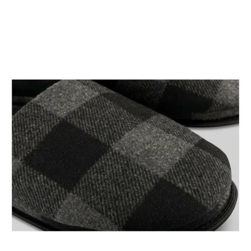 Chaussons NOIR Homme Motif Uni A Enfiler