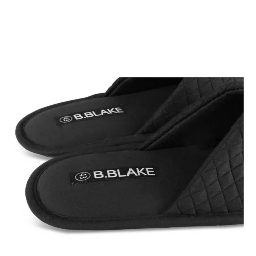 Chaussons NOIR Homme Motif Uni A Enfiler