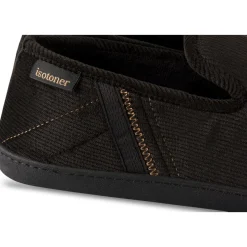 Chaussons NOIR Homme Motif Uni A Enfiler