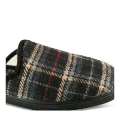 Chaussons NOIR Homme Motif Uni A Enfiler
