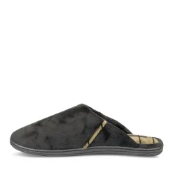 Chaussons NOIR Homme Motif Uni A Enfiler