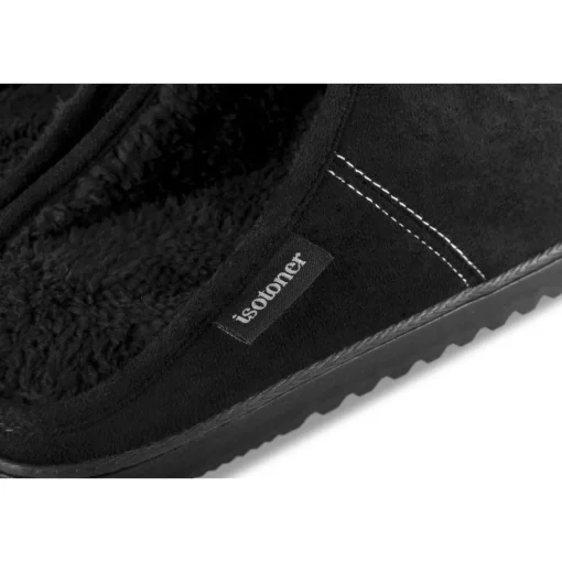 Chaussons NOIR Homme Motif Uni A Enfiler