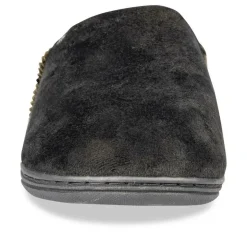 Chaussons NOIR Homme Motif Uni A Enfiler