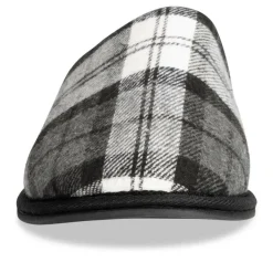 Chaussons NOIR Homme Motif Carreaux A Enfiler