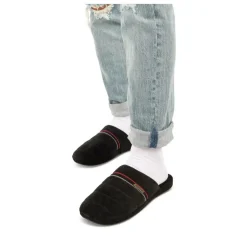 Chaussons NOIR Homme Motif Uni A Enfiler