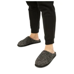 Chaussons NOIR Homme Motif Uni A Enfiler