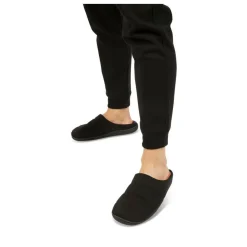 Chaussons NOIR Homme Motif Uni A Enfiler