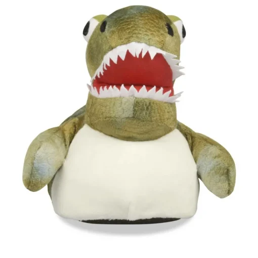 Chaussons Peluche Dinosaure VERT DENIM SIDE