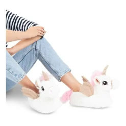 Chaussons Peluche Licorne BLANC MERRY SCOTT