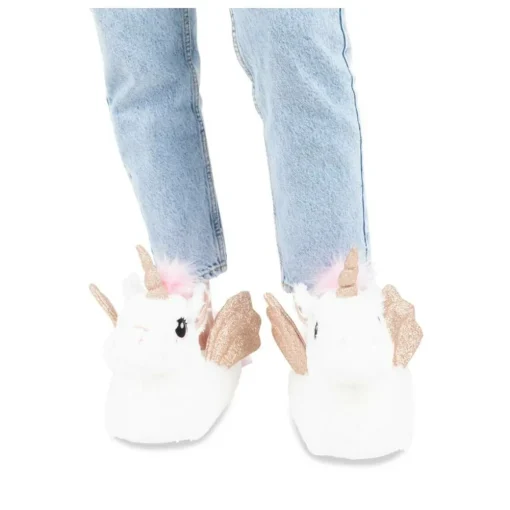 Chaussons Peluche Licorne BLANC MERRY SCOTT