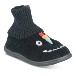Chaussons Peluche MARINE Garçon Motif Uni A Enfiler