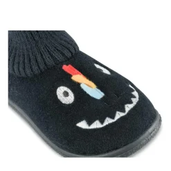 Chaussons Peluche MARINE Garçon Motif Uni A Enfiler