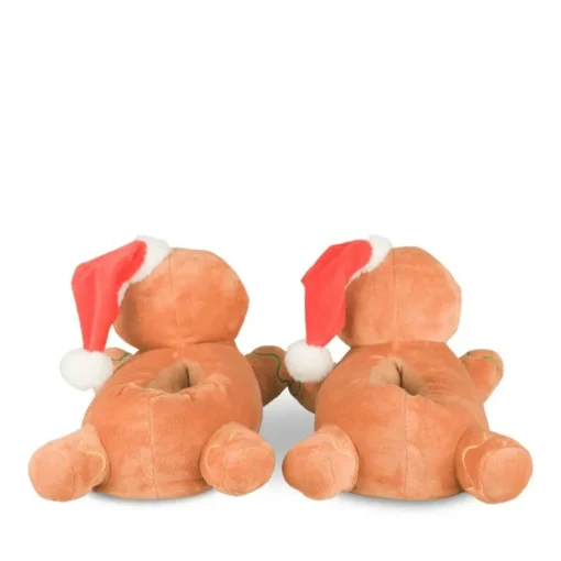 Chaussons Peluche Noël MARRON MERRY SCOTT