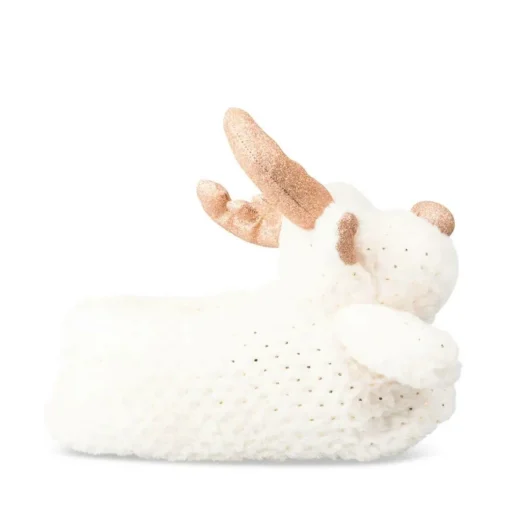 Chaussons Peluche Renne BLANC MERRY SCOTT