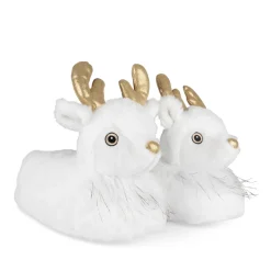 Chaussons Peluche Renne BLANC MERRY SCOTT
