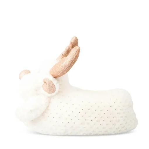 Chaussons Peluche Renne BLANC MERRY SCOTT