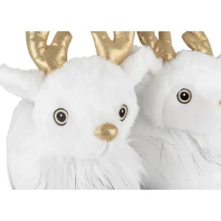 Chaussons Peluche Renne BLANC MERRY SCOTT