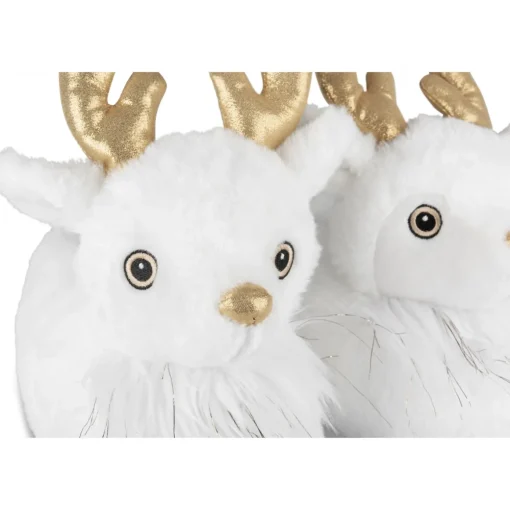 Chaussons Peluche Renne BLANC MERRY SCOTT