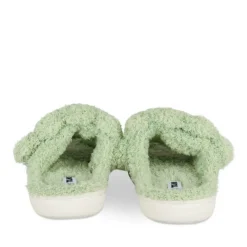 Chaussons Peluche VERT Garçon Motif Uni A Enfiler